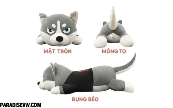 Gấu Bông Chó Husky Siêu to khổng Lồ Size 1M5