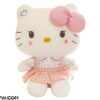 Gấu bông Hello Kitty áo trái tim mặc váy yếm dễ thương