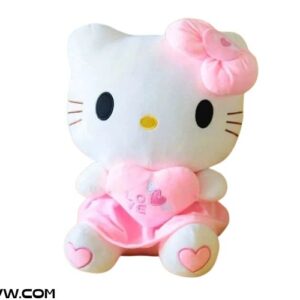 Gấu Bông Mèo Hello Kitty Nơ Tim