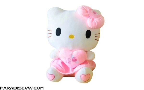 Gấu Bông Mèo Hello Kitty Nơ Tim